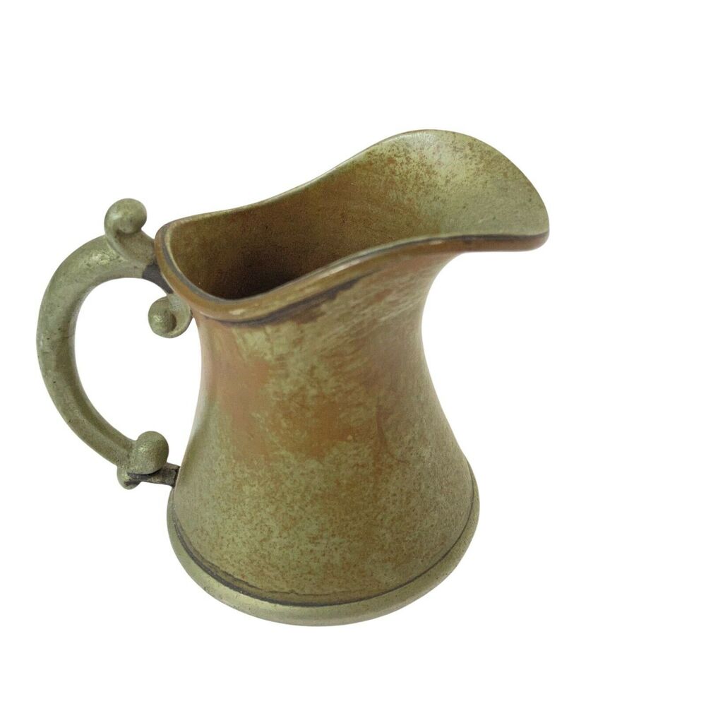Metal Aged Pitcher Vintage Handheld Silver Little Decorative Faux 2.5" x 2"